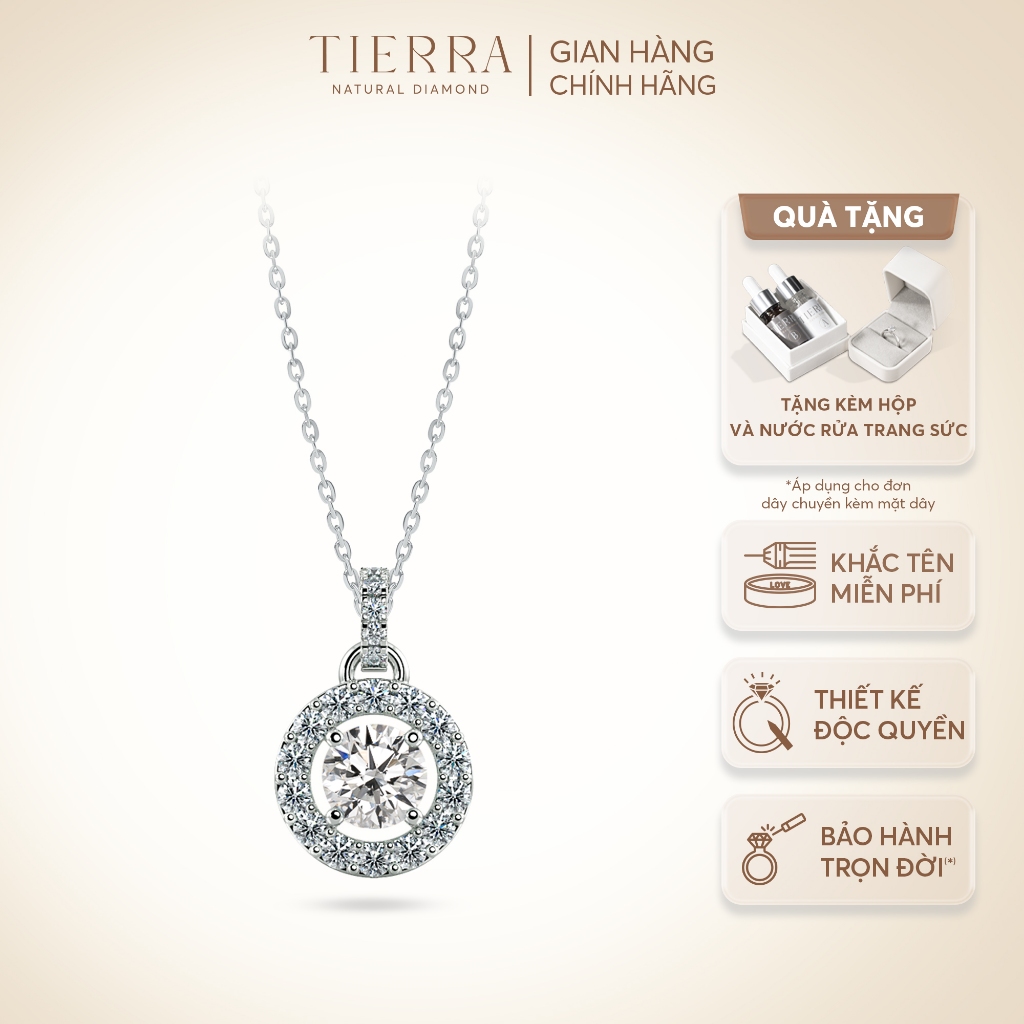 [CHAT TRƯỚC KHI ĐẶT] Mặt Dây Chuyền Tierra MDA2102 Vàng 10K/ 14K/ 18K, Tấm CZ, Kiểu Dáng Halo Sang Trọng Dành Cho Nàng