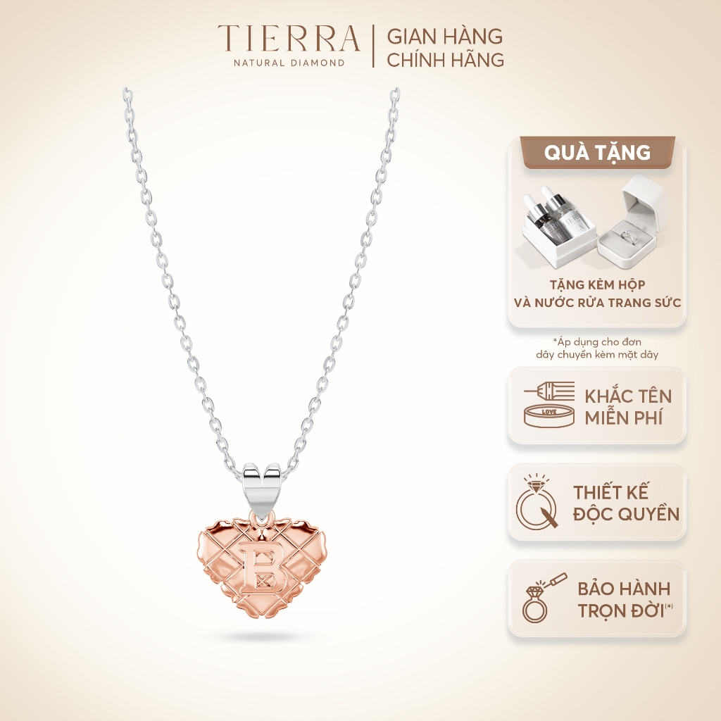 [CHAT TRƯỚC KHI ĐẶT] Mặt dây chuyền Tierra Waffle Honey Cake FMD5109 vàng trắng mix vàng hồng 10k