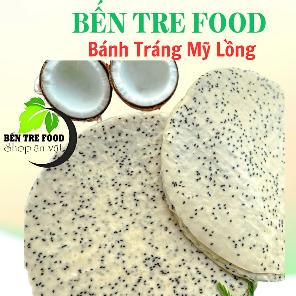 ( BÁNH TRÁNG MỸ LỒNG) BÁNH TRÁNG DỪA MÈ ĐEN LOẠI ĐẶT BIỆT ( TÚI 10 BÁNH CHƯA NƯỚNG)- ĐẶC SẢN BẾN TRE SHOP