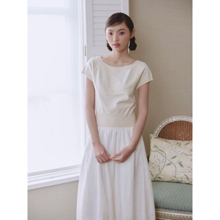 Áo OLV vải len knit dập nổi trẻ trung nữ tính Peony Round Neck Knit Top nhiều màu pastel