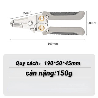 Kìm tuốt dây điện đa năng dụng cụ kiềm cắt bấm cos dây tách vỏ xoắn dây cho thợ điện bằng thép không gỉ 7in1