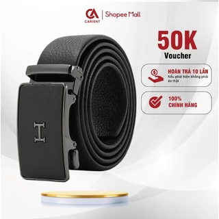 Thắt lưng nam da bò chính hãng CARIENT TL68 mặt khóa màu đen khóa tự động chất liệu dây da mềm sang trọng 3,5x120cm