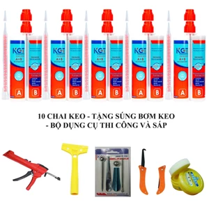 COMBO 10 CHAI KEO - TẶNG SÚNG BƠM KEO LOẠI TỐT, BỘ DỤNG CỤ và SÁP CHỐNG DÍNH