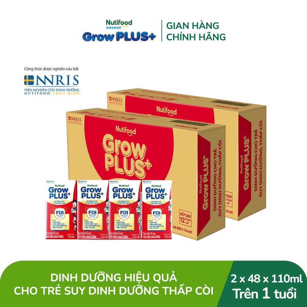 Combo 2 Thùng 48 hộp SBPS GrowPLUS+ suy dinh dưỡng trên 1 tuổi 110ml (Bao bì tuỳ đợt nhập hàng) (Bao bì tùy lô hàng)