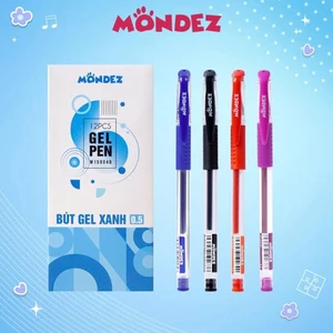 Bút Gel MONDEZ Ngòi 0.5mm Ngòi Trơn Dễ Viết, Bút Nước Mực Xanh/Đen/Đỏ/Tím, Cho Học Sinh Văn Phòng, Mực Nhanh Khô M15004