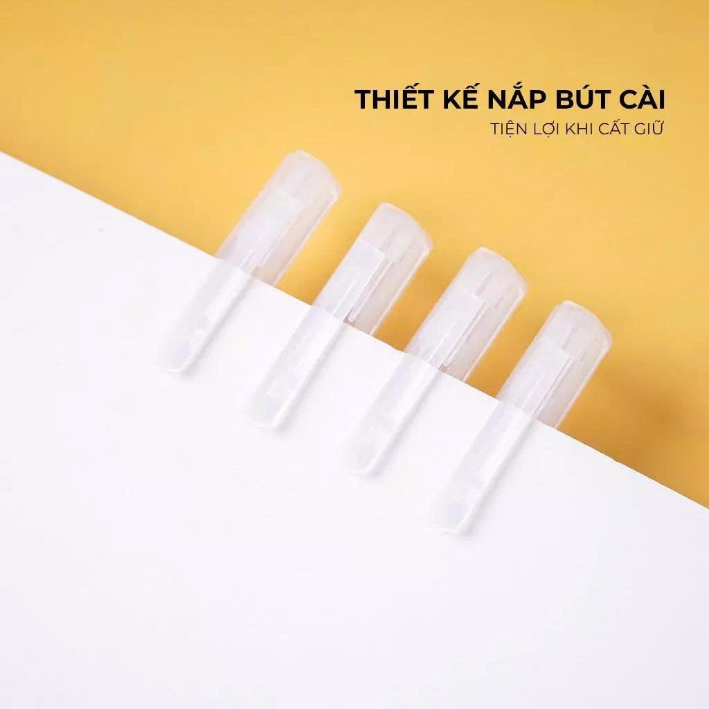 Hộp 12 Bút Gel MONDEZ Bút Mực Nước Ngòi 0.5mm, Viết Trơn Nét Đẹp, Bút Nước 4 Màu Mực Xanh Đen Tím Đỏ Cho Học Sinh M15005