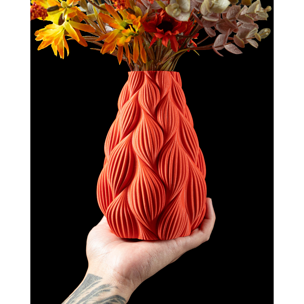Lọ hoa trang trí, tặng kèm nametag (quà tặng) - Mẫu Ripple - ArtPrint3D