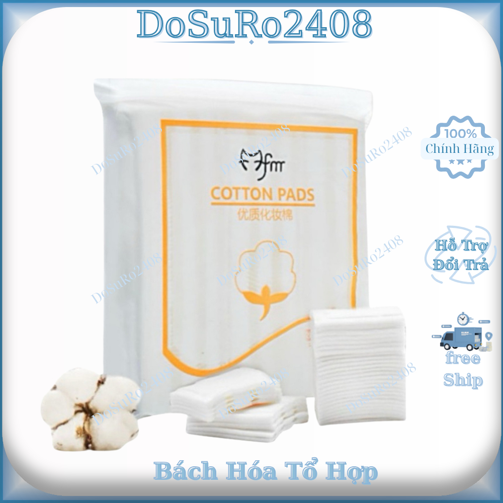 Bông Tẩy Trang 222 Miếng Cotton MFM Tự Nhiên - Bông Tẩy Trang 3 Lớp Dày Dặn Mềm Mại