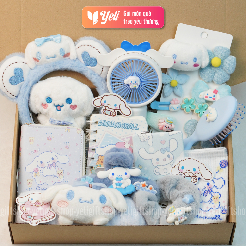 Set quà tặng Hello Kitty, Kuromi, Melody dễ thương tặng bạn gái sinh nhật, Combo quà tặng phụ kiện Yeli Shop