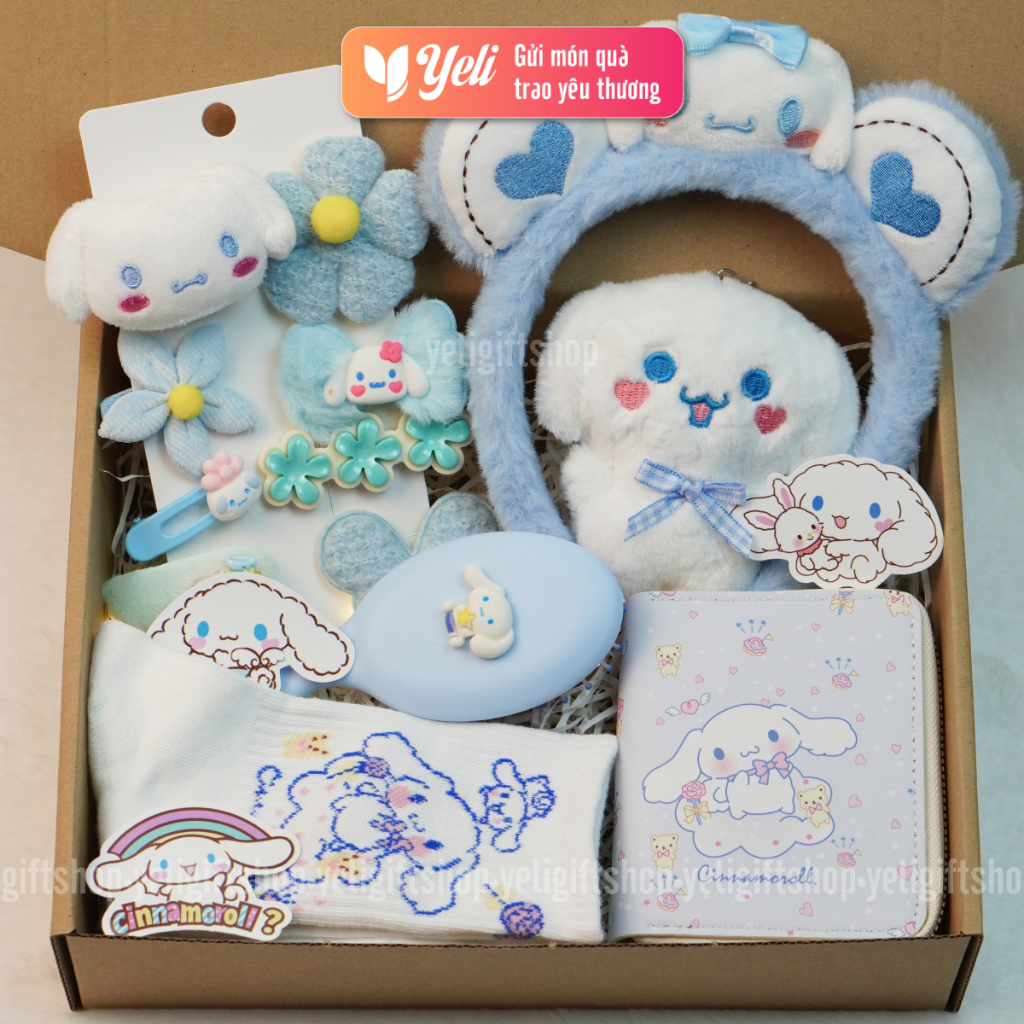Set Quà Cinnamoroll Tặng Sinh Nhật Bạn Bè, Người Thân, Người Yêu, Bé Gái, Set Quà Tặng Cinnamoroll