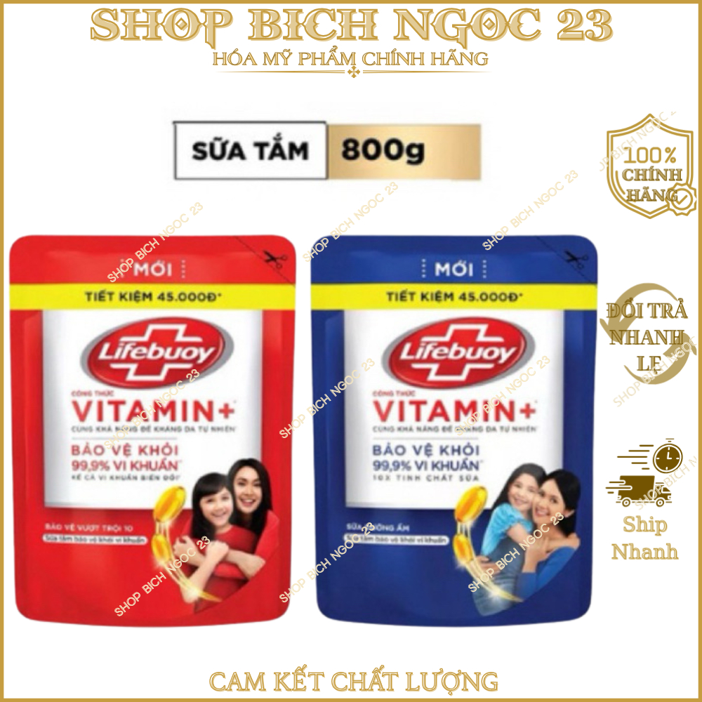 Sữa tắm Lifebuoy Bảo vệ khỏi vi khuẩn 800gr (Túi)