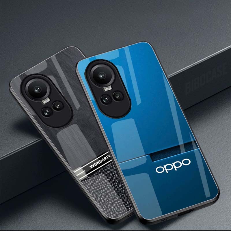 Ốp Lưng OPPO RENO 10 5G, RENO 10 PRO 5G mặt kính cường lực cao cấp, hàng new
