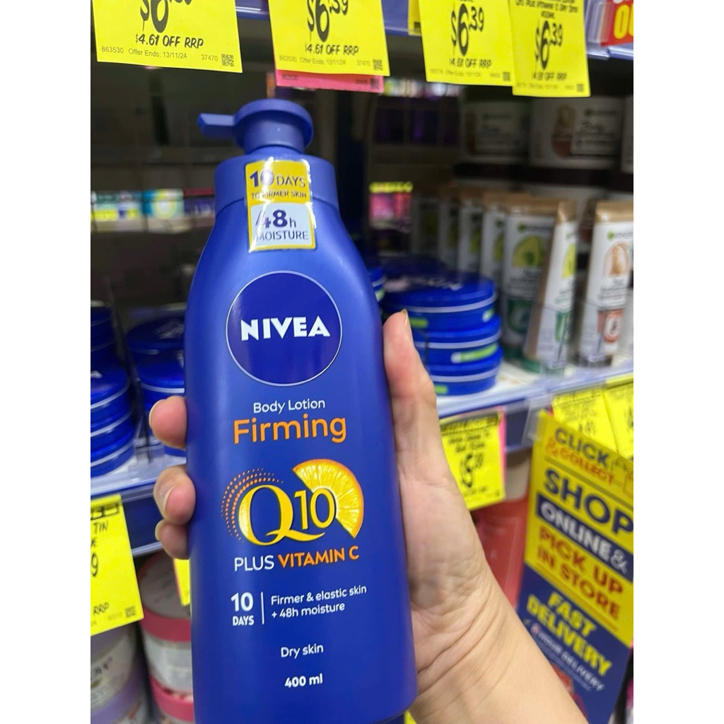 Sữa dưỡng thể Nivea Body Lotion Firming Q10 Plus Vitamin C dry skin 400ml