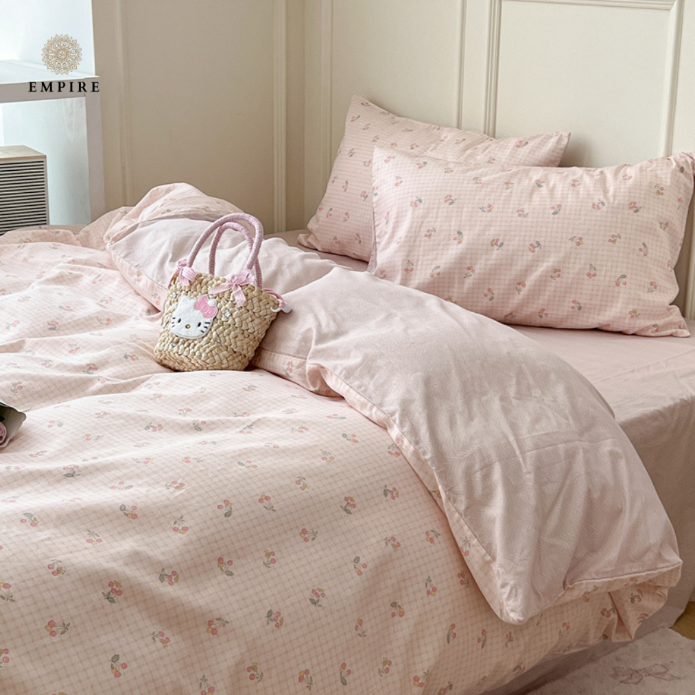 Bộ chăn ga gối nệm Cotton Empire set 4 món chăn chần hè mềm mát không xù lông - Bedding & Decor