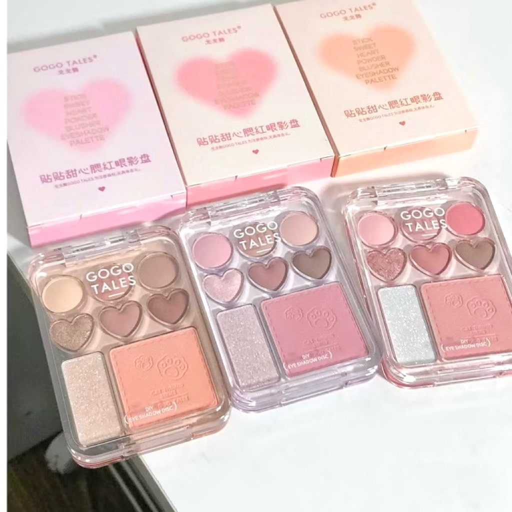 [3in 1]Bảng Trang Điểm  Gogo Tales – Phấn Mắt + Má Hồng + Highlight Lấp Lánh