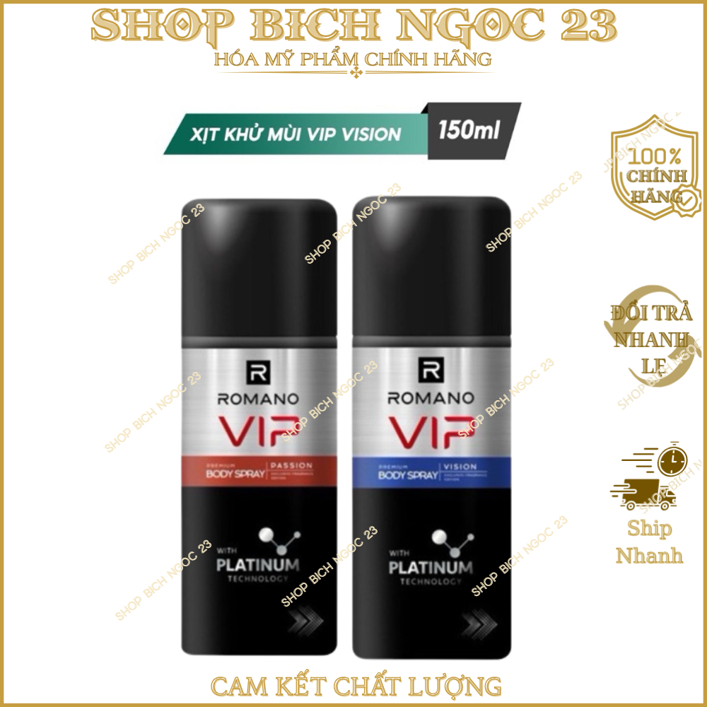 Xịt Khử Mùi Romano Vip Chai 150ML