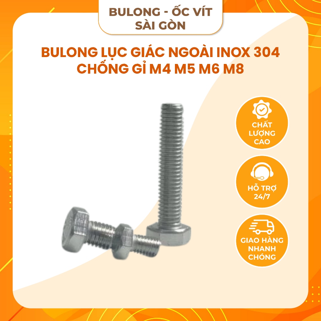 [Set 3-10 con] Bulong lục giác ngoài inox 304 M4 M5 M6 M8 | Shopee Việt Nam