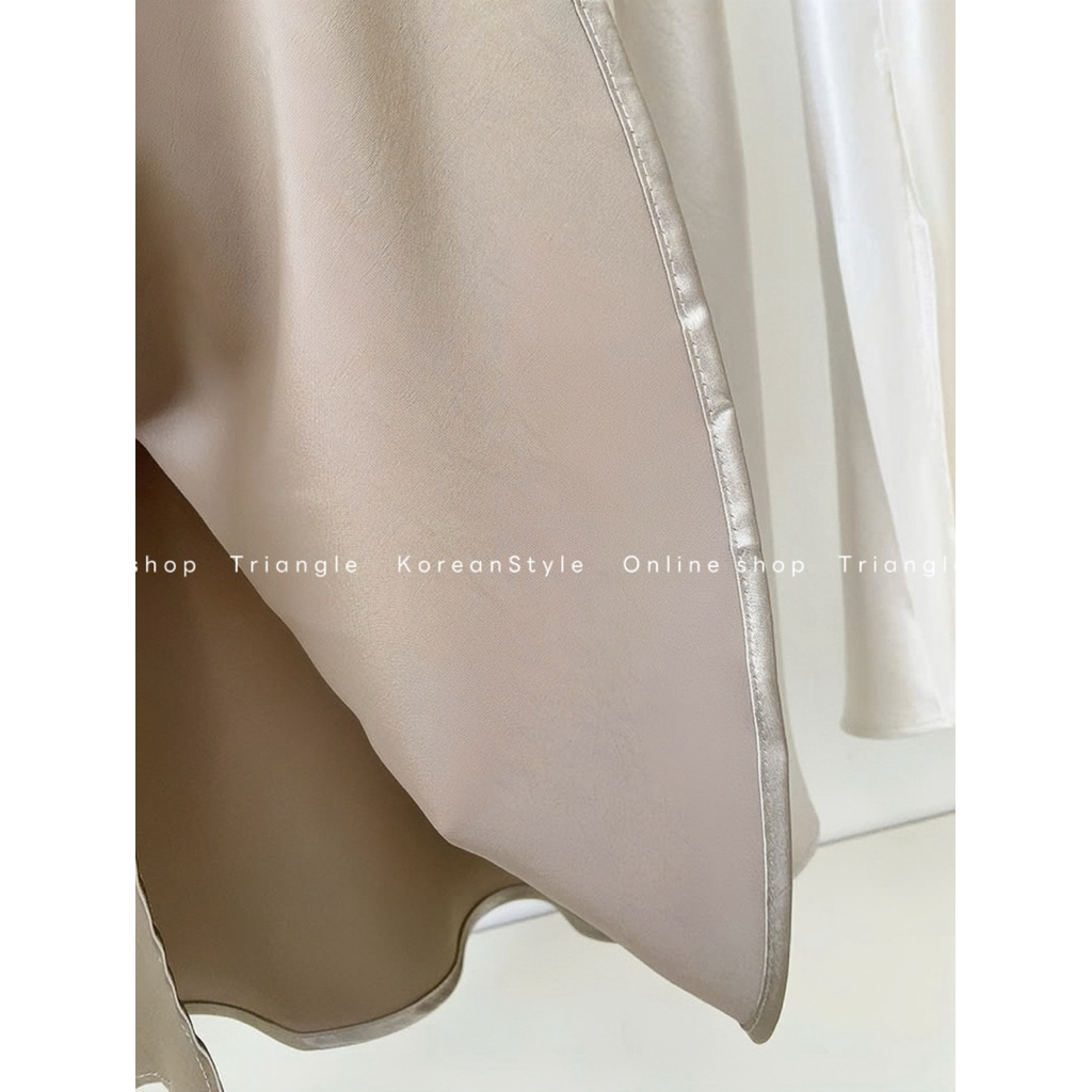 TRIANGLE - Silkli Skirt (Cân nhắc kỹ, return is not welcomed)- Chân váy lụa dài Hàn Quốc phong cách thanh lịch