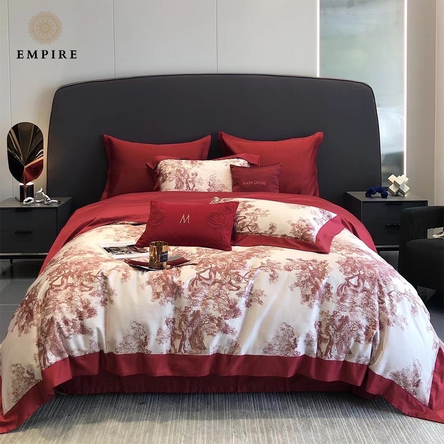 bộ chăn ga gối nệm đệm 5 món Empire Tencel lụa 80s chăn chần bông cao cấp - Empire Bedding & Decor