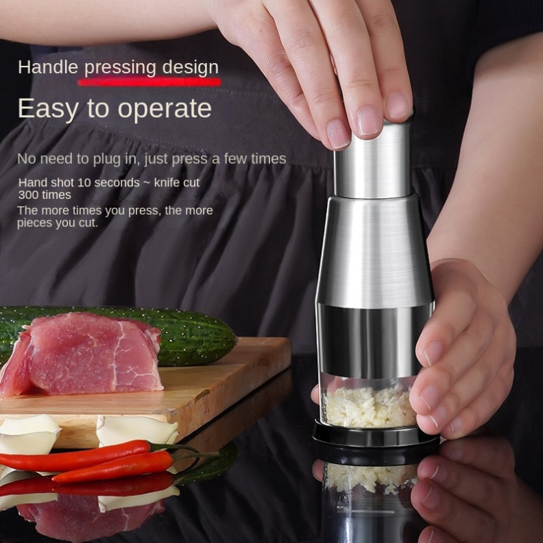 Dụng Cụ Băm Tỏi Ớt Gừng Bằng Inox 304 Tiện Dụng Cho Nhà Bếp ( ms 053)