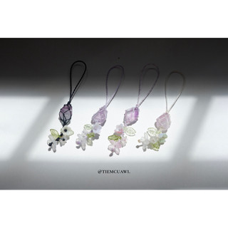 Móc khoá Đá năng lượng Fluorite tự nhiên phối hoa