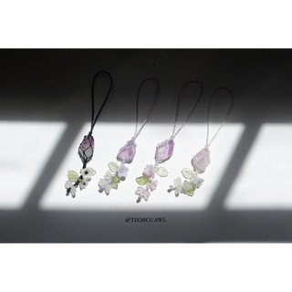 Móc khoá Đá năng lượng Fluorite tự nhiên phối hoa