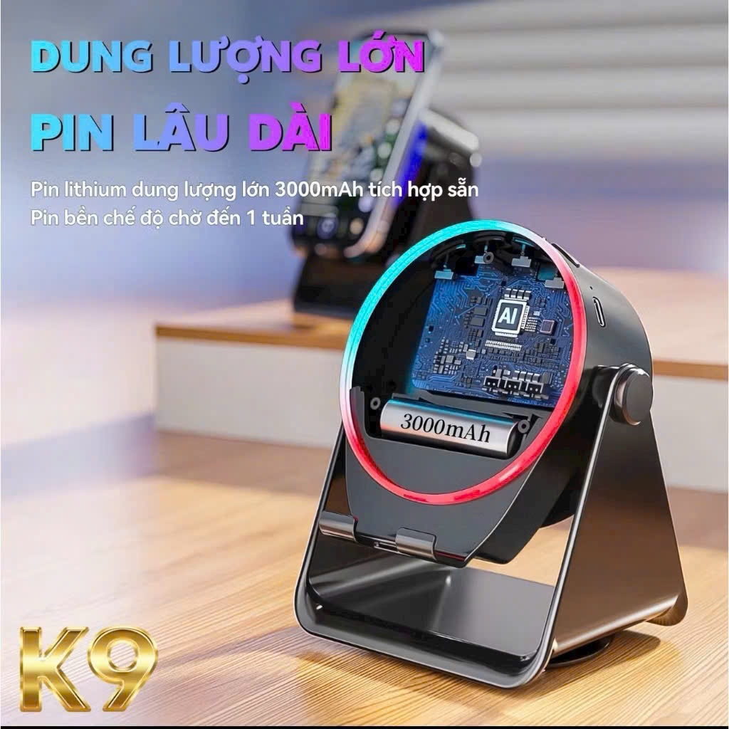 -LOA CẢM ỨNG K9 3 TRONG 1 – CHÂN ĐẾ ĐA NĂNG + LOA BLUETOOTH + PIN DỰ PHÒNG 🔥