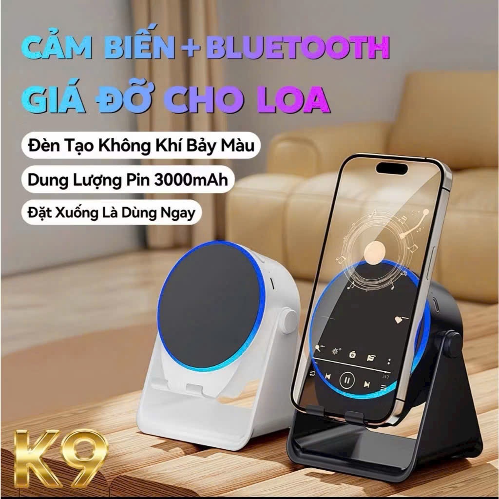 -LOA CẢM ỨNG K9 3 TRONG 1 – CHÂN ĐẾ ĐA NĂNG + LOA BLUETOOTH + PIN DỰ PHÒNG 🔥