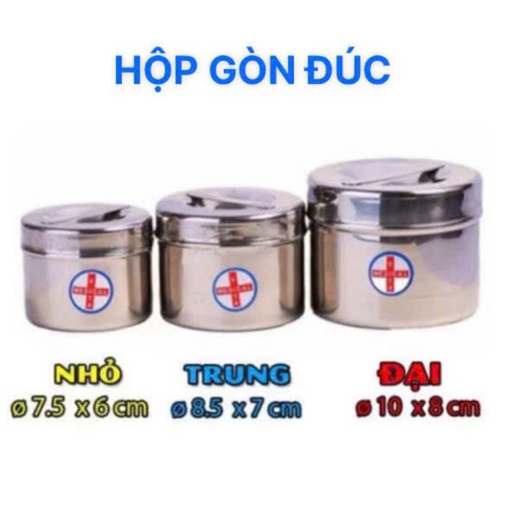 Hộp, hủ lưu mẫu inox 304 đựng, thực phẩm ,bông gòn dùng cho y tê, spa ...