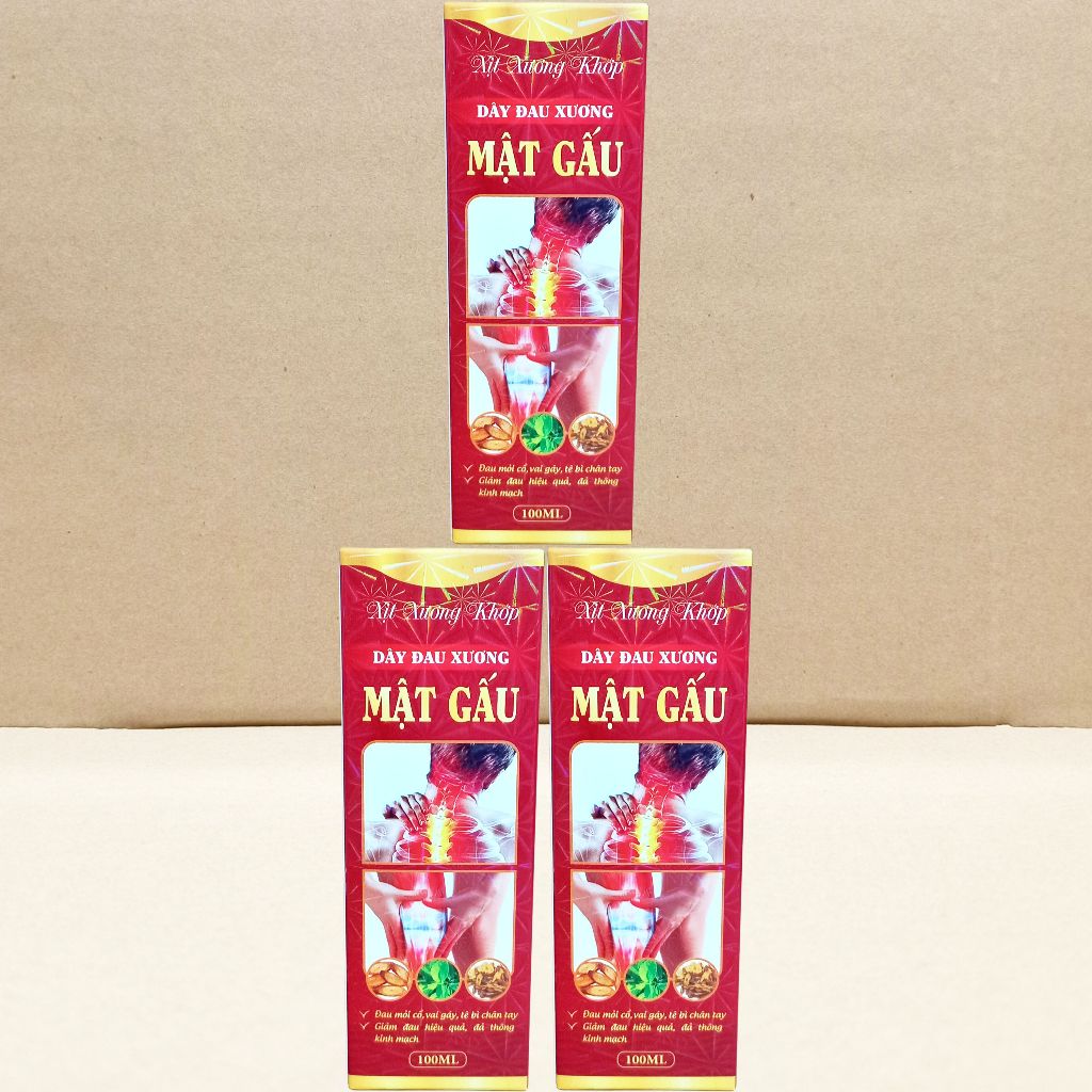 Combo 3 Hộp (Đỏ) Xịt Xương Khớp Dây Đau Xương Mật Gấu - Mekong - Bidopharma - Vitamin Chữa Lành