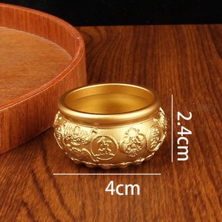 Hũ Vàng Tụ Bảo Bồn + Thỏi Vàng Chữ Nhật 1.4cm - Vật Phẩm Đồng Phong Thủy