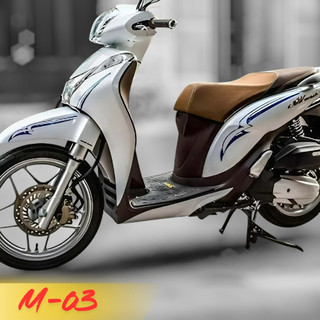 Decal tem rời xe Sh mode 2020-2026 mẫu thiết kế uốn sóng, decal 3 lớp siêu bền màu M03