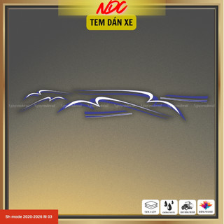 Decal tem rời xe Sh mode 2020-2026 mẫu thiết kế uốn sóng, decal 3 lớp siêu bền màu M03
