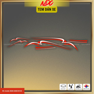 Decal tem rời xe Sh mode 2020-2026 mẫu thiết kế uốn sóng, decal 3 lớp siêu bền màu M03