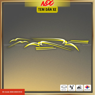 Decal tem rời xe Sh mode 2020-2026 mẫu thiết kế uốn sóng, decal 3 lớp siêu bền màu M03