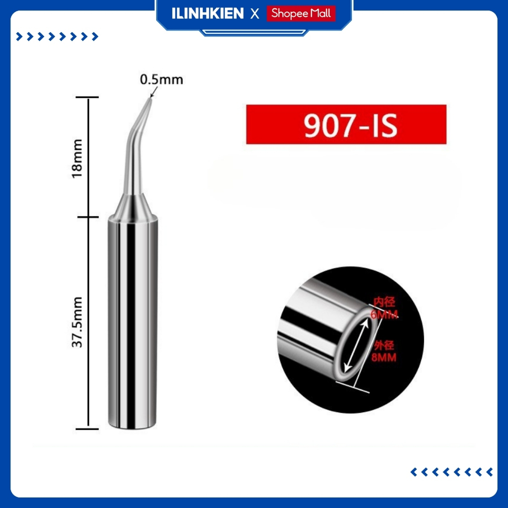 Đầu mỏ hàn , mũi hàn 907 gia nhiệt nhanh bền bỉ dùng cho tay hàn NO907 chính hãng ILinhkien.