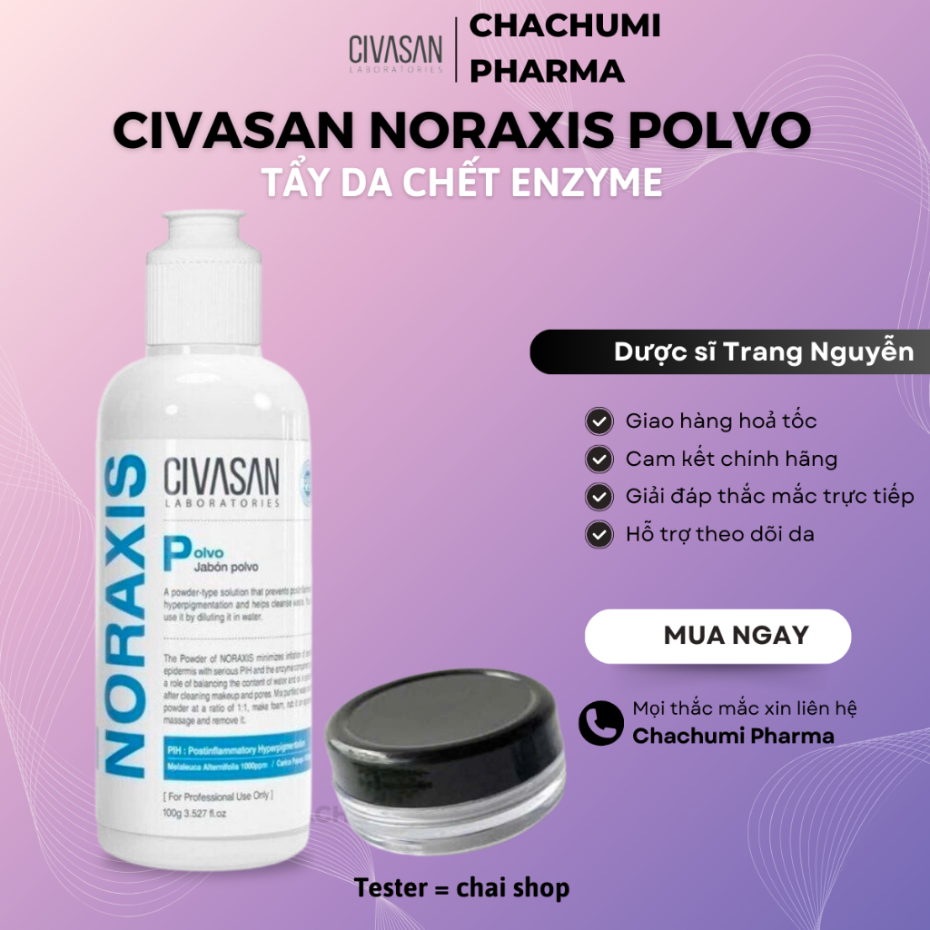 Tẩy da chết enzyme Civasan Noraxis Polvo | Shopee Việt Nam