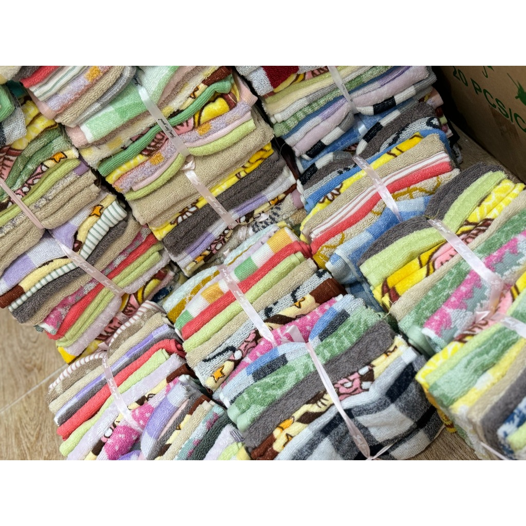 Set 10 Khăn Vuông Cotton Mềm Thấm Hút Cực Tốt Khăn Vuông Đa Năng
