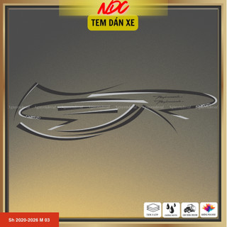 Tem rời xe Sh 2020-2026 mẫu kẻ chỉ Performance, decal 3 lớp dày dặn không phai màu M03