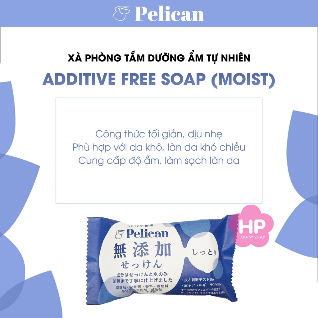 Xà Phòng Dầu Cọ Tắm Dưỡng Ẩm Tự Nhiên Pelican Additive Free Soap (Moist) 100g