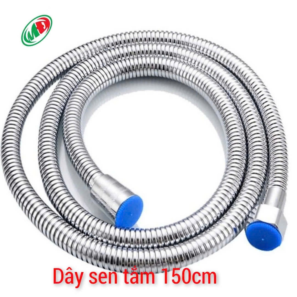 Dây vòi sen nhà tắm INOX 304 1.5M chịu nước nóng 90 độ C, loại inox 304 ốc đồng