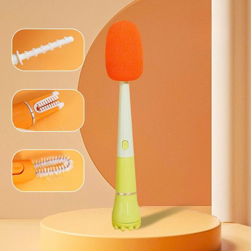 Bộ Cọ Rửa Bình Sữa, Ly Cốc, Chai Lọ 3 Trong 1 Tiện Lợi, Cọ Kèm Mút Xốp Tạo Bọt Làm Sạch Nhanh