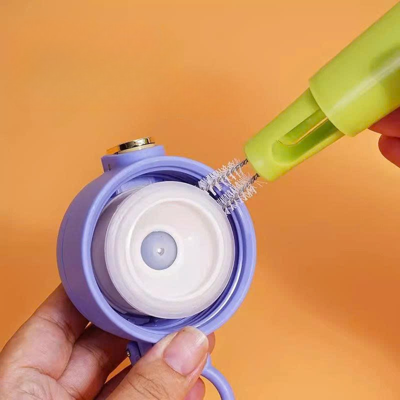 Bộ Cọ Rửa Bình Sữa, Ly Cốc, Chai Lọ 3 Trong 1 Tiện Lợi, Cọ Kèm Mút Xốp Tạo Bọt Làm Sạch Nhanh