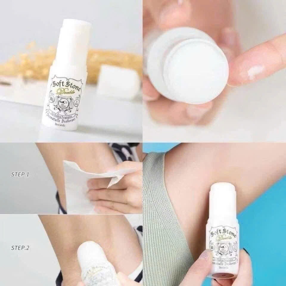 Lăn nách đá khoáng Nhật Bản Soft Stone Khô thoáng, khử mùi không gây ố vàng áo 20g
