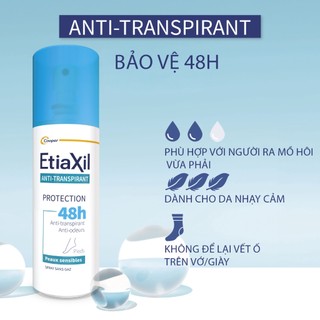 Xịt khử mùi hôi chân EtiaXil Anti Transpirant Protection 48h (100ml)