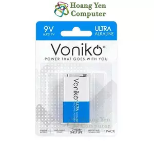 Pin Vuông 9V Voniko - Voniko 9V Alkaline Thương Hiệu USA, Dung Lượng Cao 500mAh (KHÔNG SẠC) - Hoangyencomputer