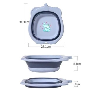 Thau nhựa gấp gọn hình con voi với thiết kế dễ thương cho bé siêu tiện lợi