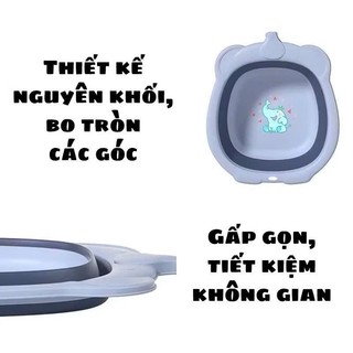 Thau nhựa gấp gọn hình con voi với thiết kế dễ thương cho bé siêu tiện lợi