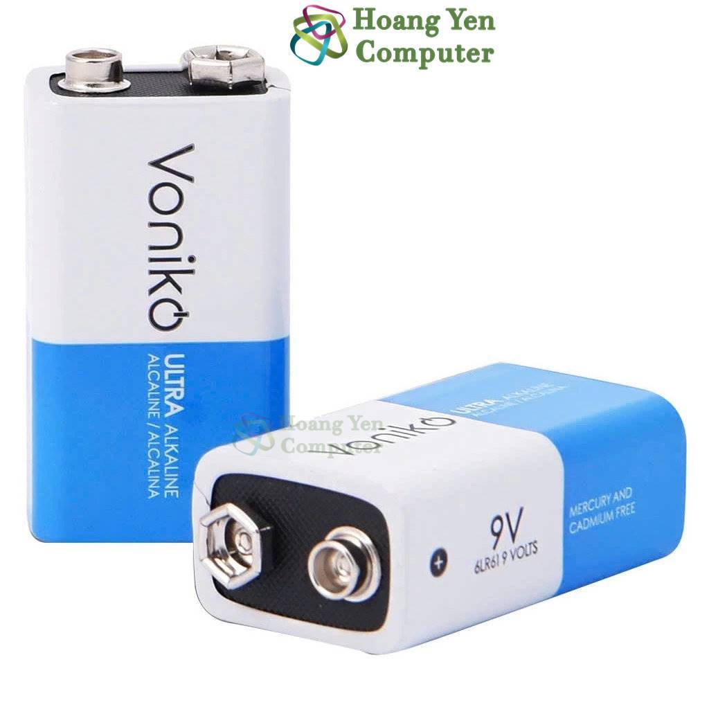Pin Vuông 9V Voniko - Voniko 9V Alkaline Thương Hiệu USA, Dung Lượng Cao 500mAh (KHÔNG SẠC) - Hoangyencomputer