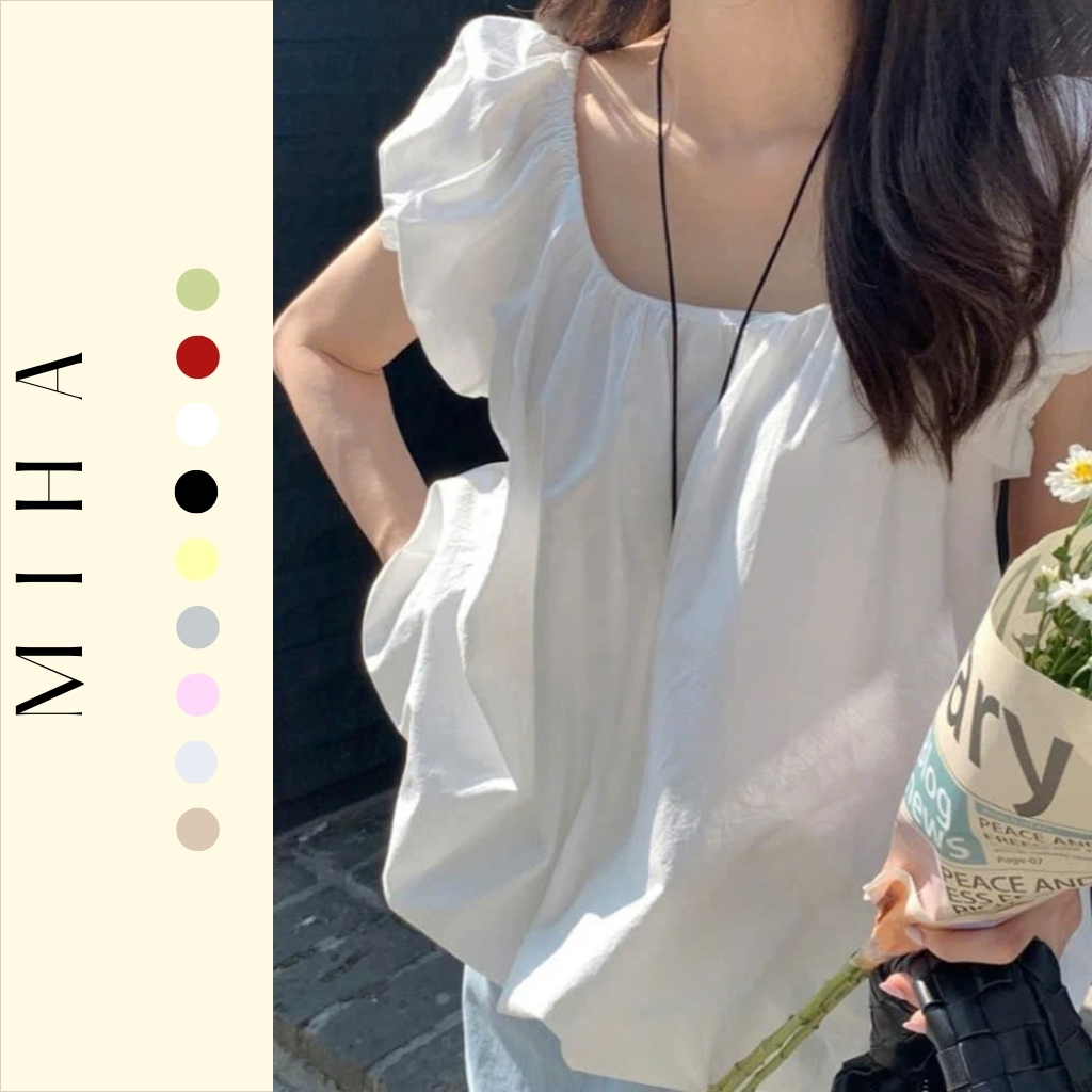 Áo kiểu cổ rộng dáng bồng Miha Studio
